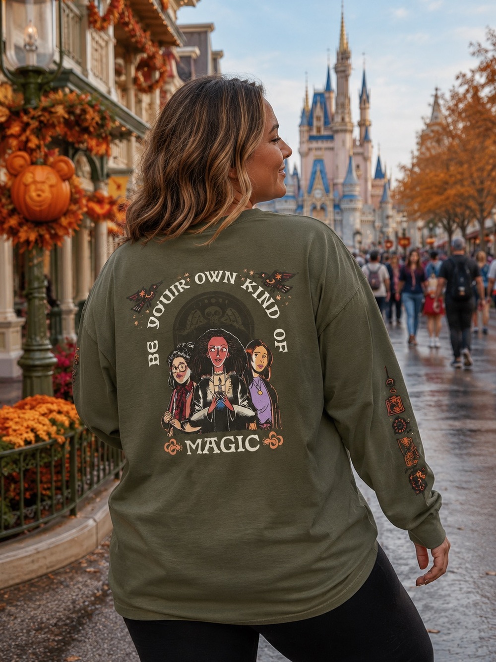 Disney Hocus Pocus Spirit Jersey Be Your Own Kind Of Magic Olive Halloween XXL